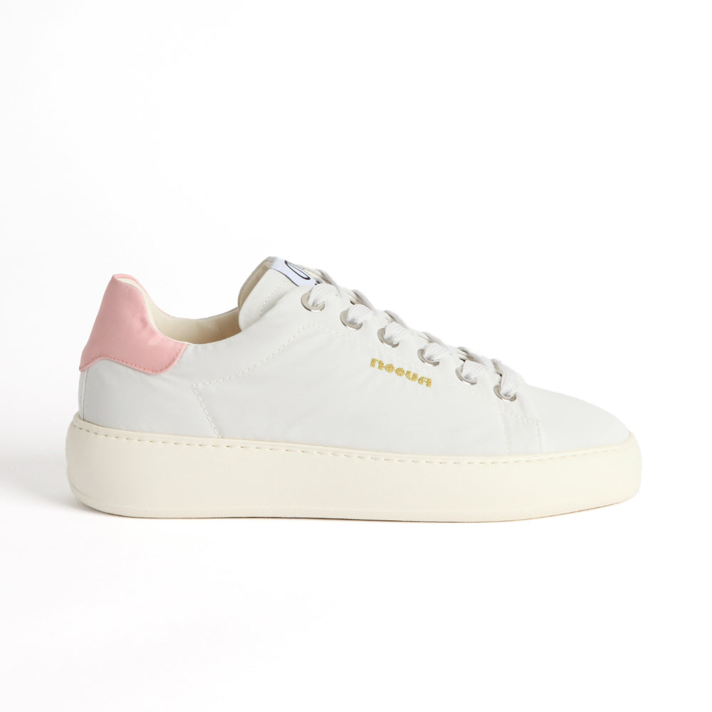 BAST 2772 LOW SNEAKER IN ICONICO TESSUTO RIFRANGENTE BIANCO E NYLON ROSA